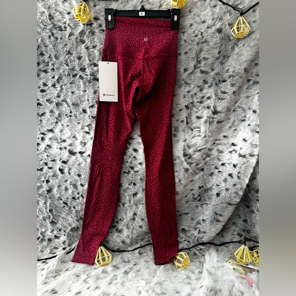 1028. Lululemon Align High-Rise Pant 28". Leopard Daisy Desert Red Magenta Smoke - Picture 3 of 4